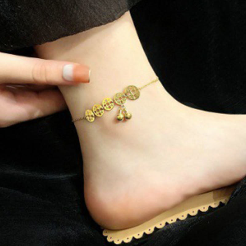 KarmaRipple's Bronze Coins Bell Talisman Titanium Steel Strengthen Anklet p8