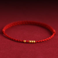 KarmaRipple's 999 Gold Beadwork Fortune Woven Protection Pair Bracelet