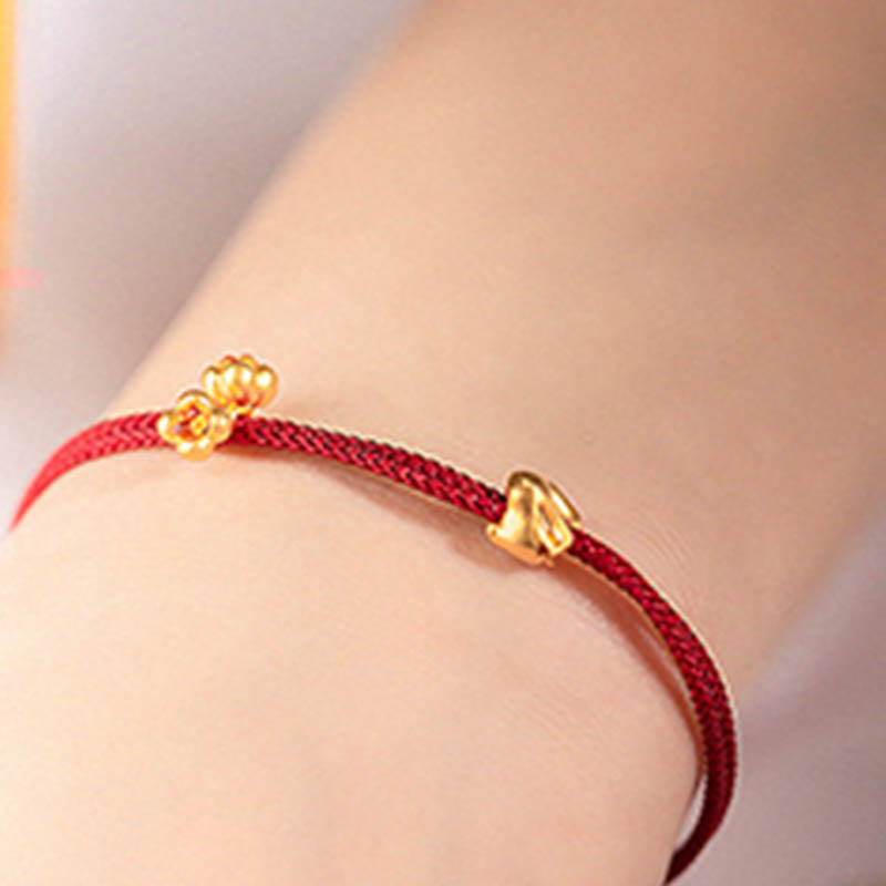 KarmaRipple's 999 Gold Small Fortunate Rabbit Osmanthus Design Handmade Luck?Braided Rope Bracelet p12