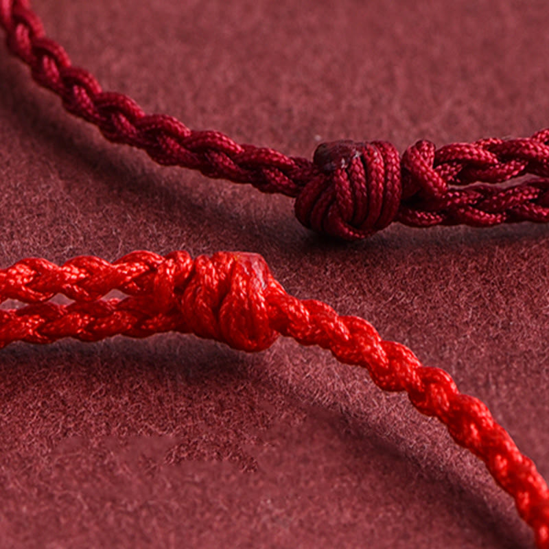 KarmaRipple's 999 Gold Small Peace Buckle Design Handmade Luck?Braided Rope Bracelet Anklet p19