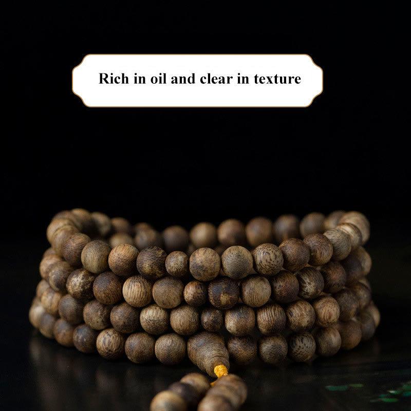 KarmaRipple's 108 Mala Beadwork Hainan Ivory Qinan Agarwood Calm Strength Bracelet p4