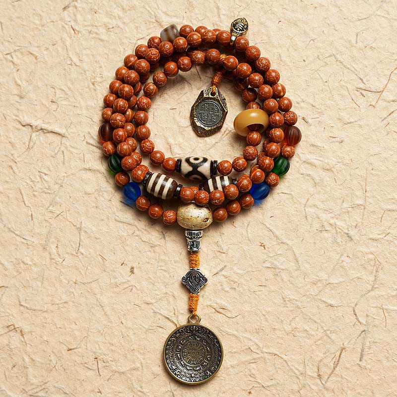 KarmaRipple's Tibet Bodhi Seed 108 Mala Beadwork Wisdom Peace Bracelet Pendant p30