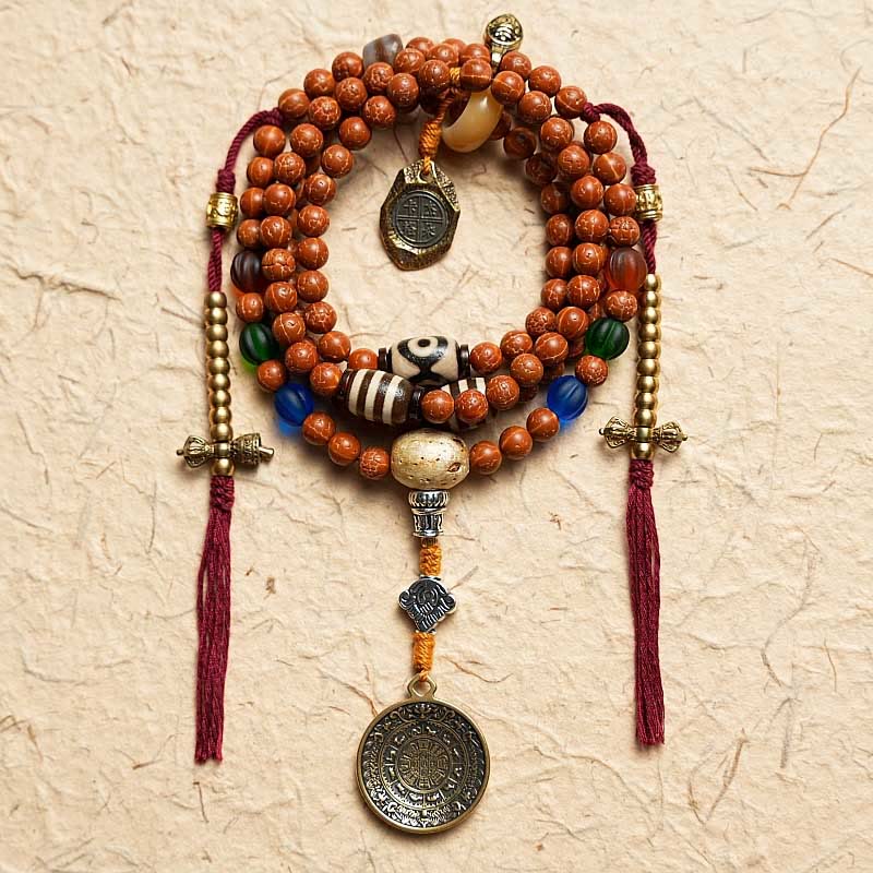 KarmaRipple's Tibet Bodhi Seed 108 Mala Beadwork Wisdom Peace Bracelet Pendant p3