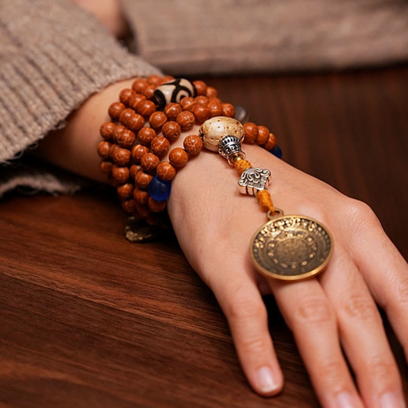 KarmaRipple's Tibet Bodhi Seed 108 Mala Beadwork Wisdom Peace Bracelet Pendant p6