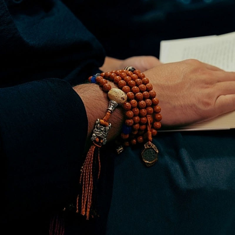 KarmaRipple's Tibet Bodhi Seed 108 Mala Beadwork Wisdom Peace Bracelet Pendant p14