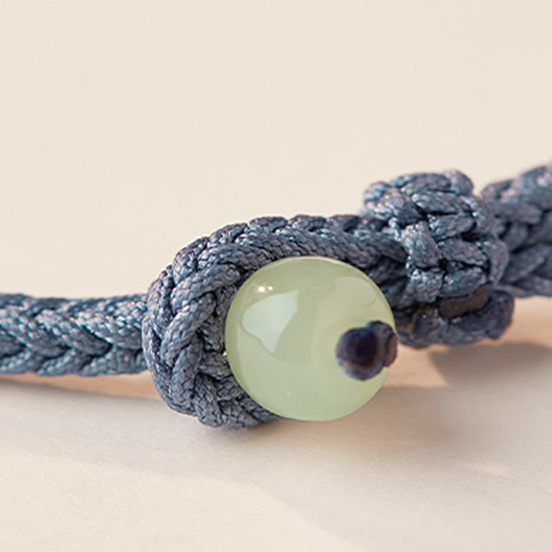 KarmaRipple's Hetian Jade Lotus Peace Buckle Woven Rope Fortune Bracelet p16