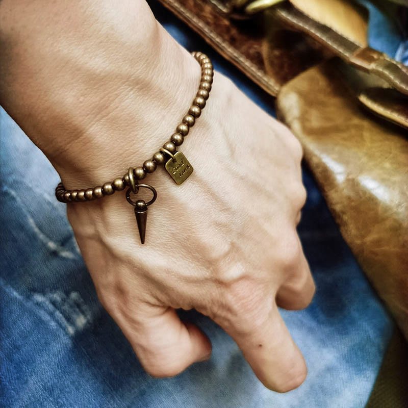 KarmaRipple's Vintage Bronze Brass Beadwork Fortune Balance Bracelet p5