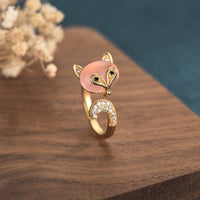 KarmaRipple's Cat's Eye Bronze Fox Love Ring