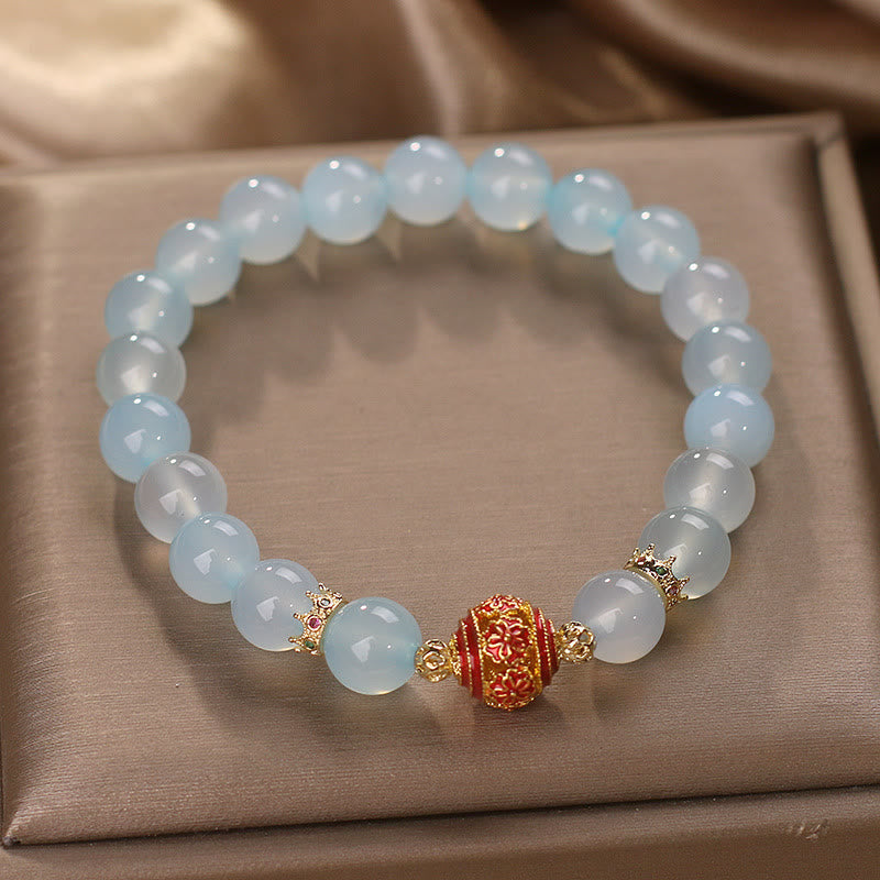 KarmaRipple's Authentic Aquamarine Flower Bead Balancing Bracelet p2