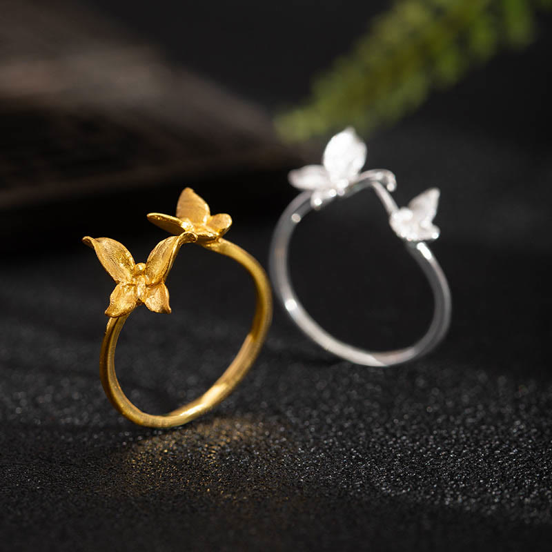 KarmaRipple's 925 Sterling Silver Butterfly Love Ring p3