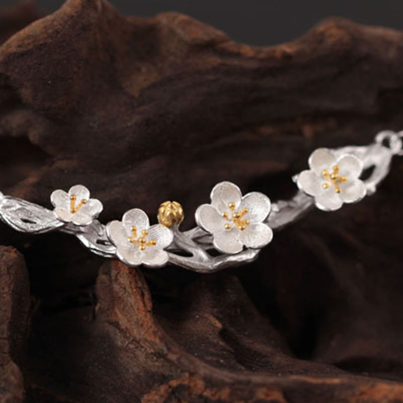 KarmaRipple's 925 Sterling Silver Plum Bossom Protection Pendant Necklace p3