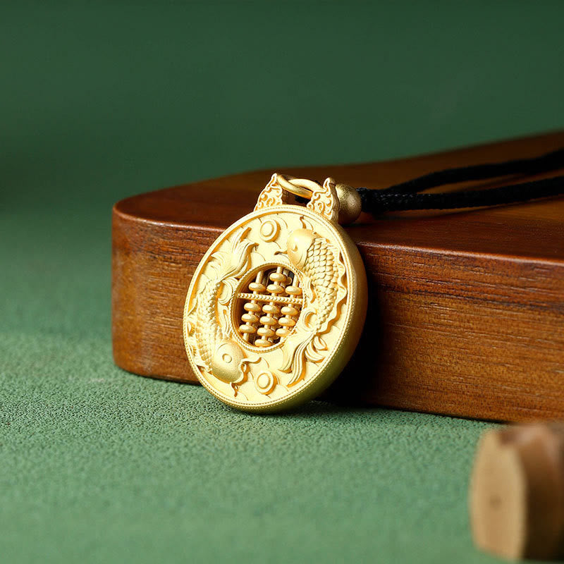 KarmaRipple's Gold Plated Bronze Koi Fish Strength Pendant Necklace p3