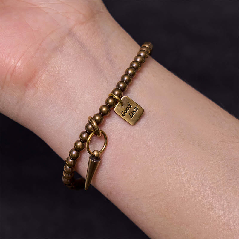 KarmaRipple's Vintage Bronze Brass Beadwork Fortune Balance Bracelet p8