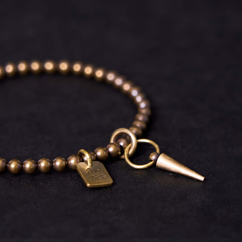 KarmaRipple's Vintage Bronze Brass Beadwork Fortune Balance Bracelet p7