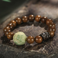KarmaRipple's Sandalwood Bodhi Seed PiXiu Ebony Wood Bead Balancing Bracelet
