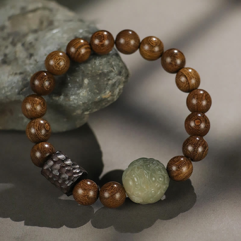 KarmaRipple's Sandalwood Bodhi Seed PiXiu Ebony Wood Bead Balancing Bracelet p4