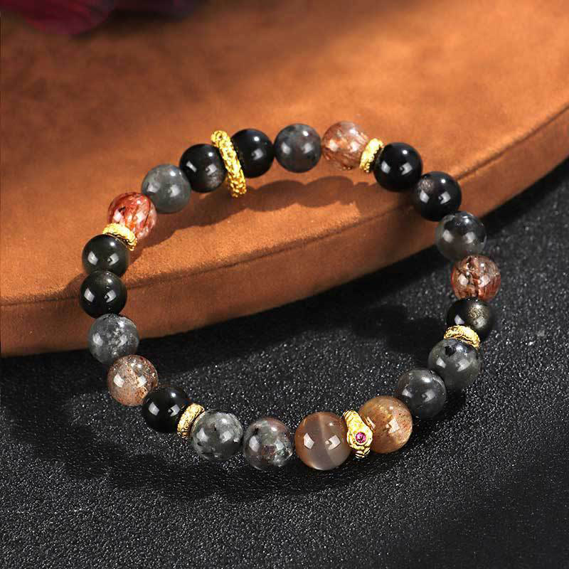 KarmaRipple's Sun Stone Lava Rock Positive Bracelet p3