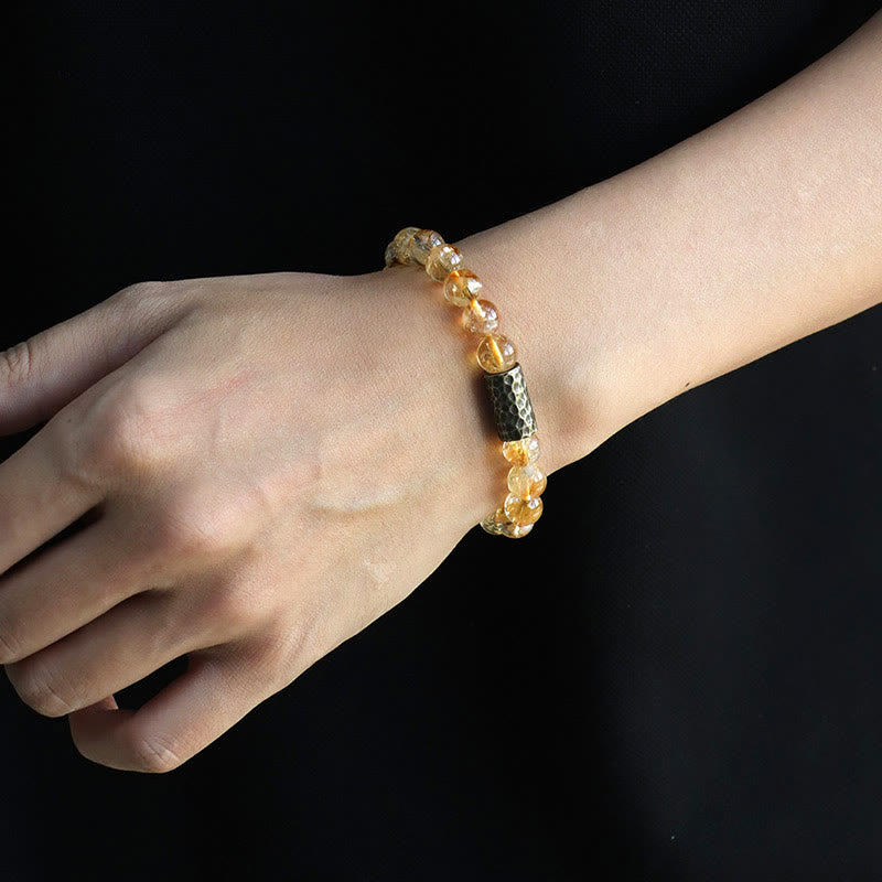 KarmaRipple's Citrine Sandalwood Bodhi Seed Protection Double Wrap Bracelet p12