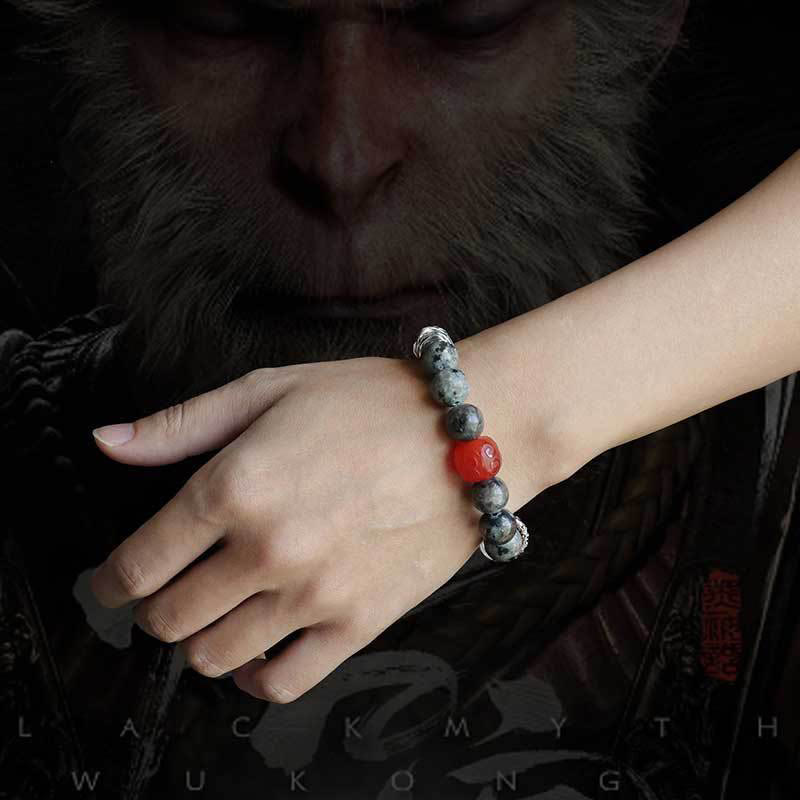 KarmaRipple's Gold Sheen Obsidian Lava Rock Red Agate Protection Bracelet p5