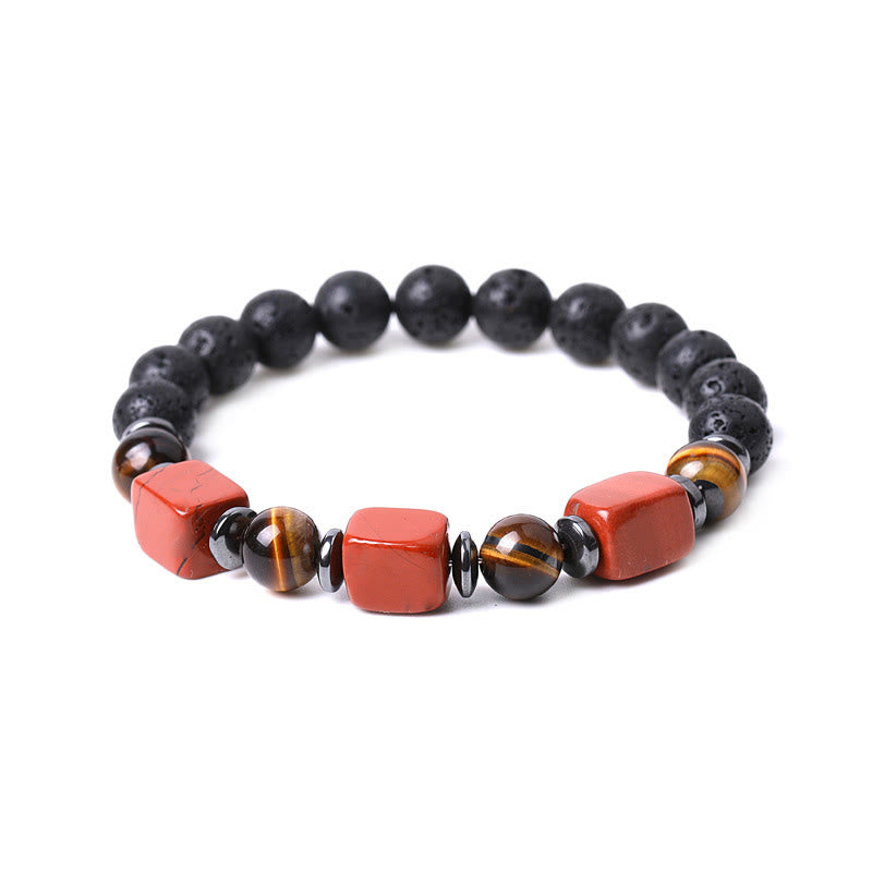 KarmaRipple's Various Crystals Lava Rock Calm Bracelet p36
