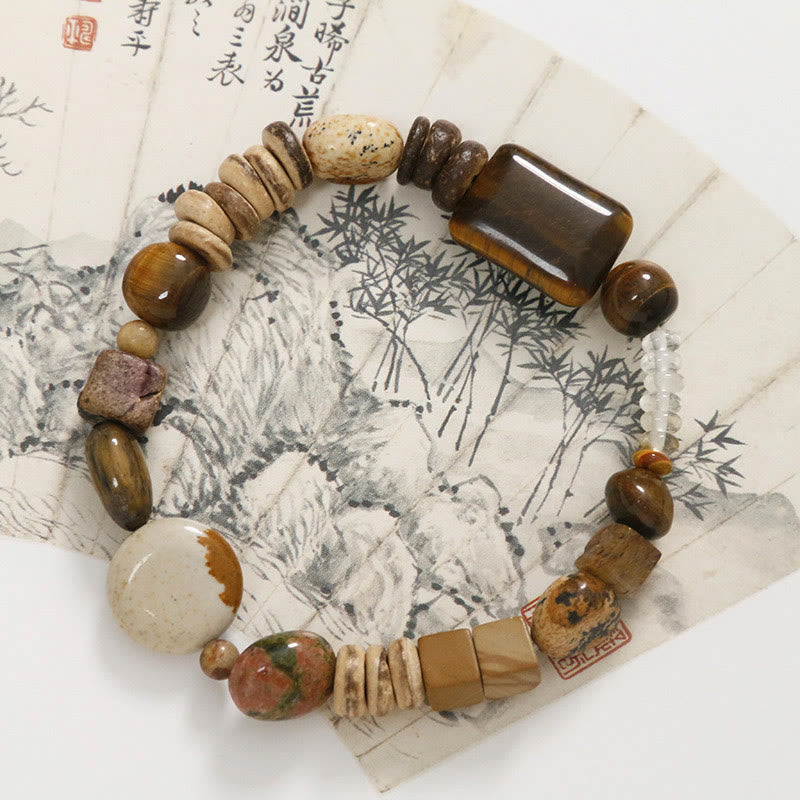 KarmaRipple's Coconut Shell Tiger Eye Courage Bracelet p2