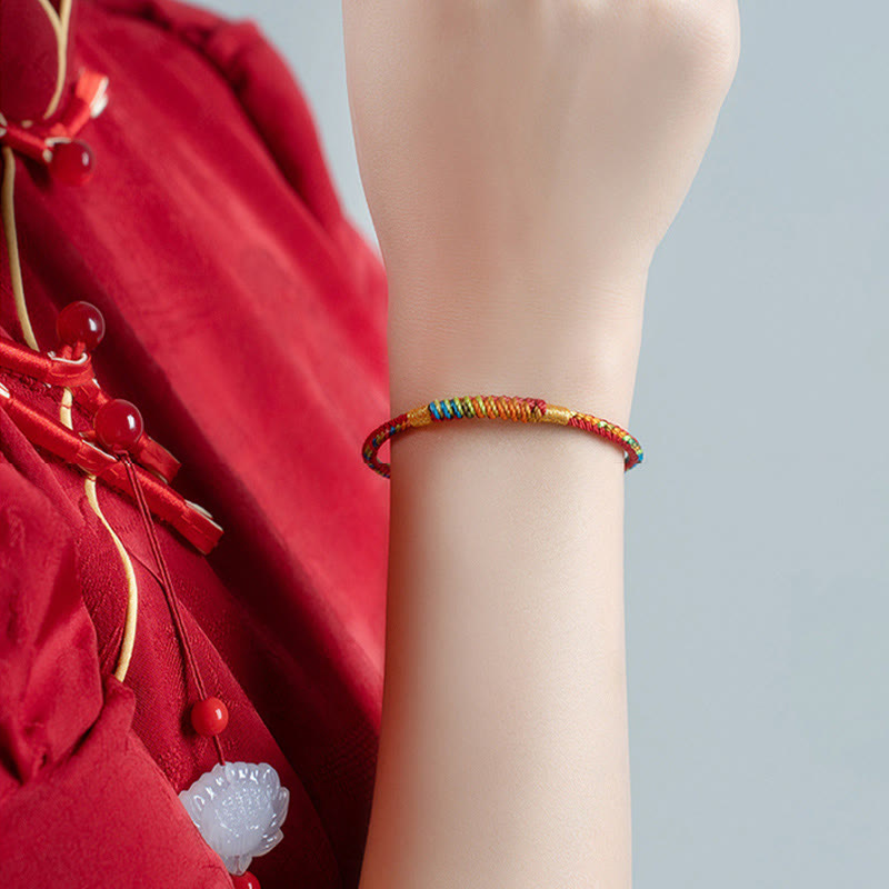 KarmaRipple's Multicolor Red String Alloy 925 Sterling Silver Buckle Protection Bracelet p5