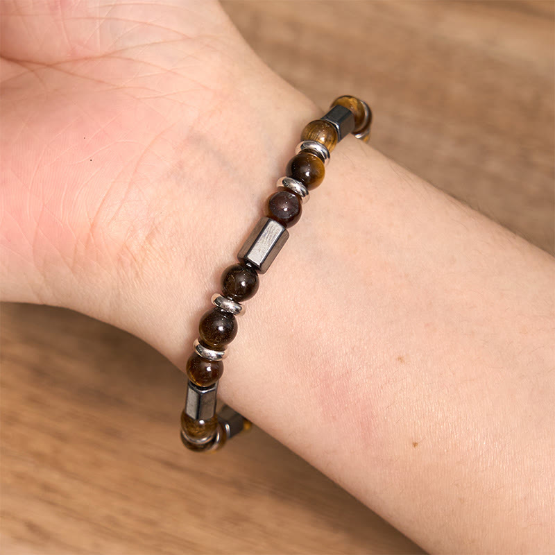 KarmaRipple's Tiger Eye Hematite Strength Buckle Chain Bracelet p5