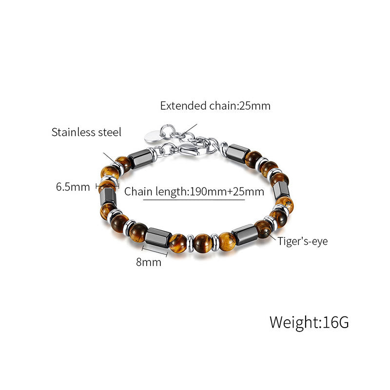 KarmaRipple's Tiger Eye Hematite Strength Buckle Chain Bracelet p8
