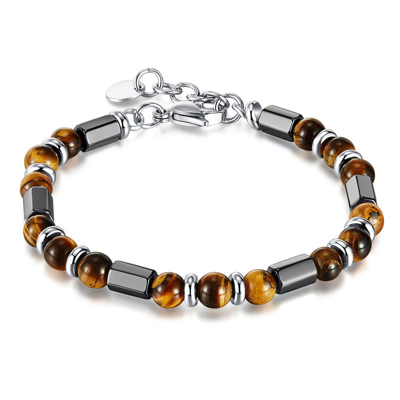 KarmaRipple's Tiger Eye Hematite Strength Buckle Chain Bracelet p7