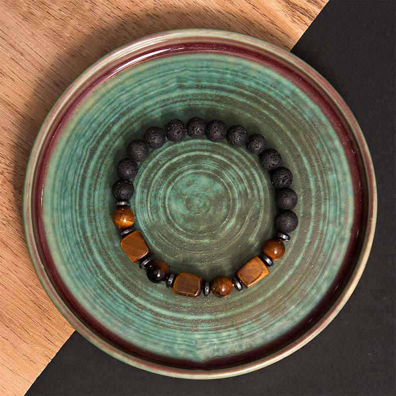 KarmaRipple's Various Crystals Lava Rock Calm Bracelet p18