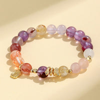 KarmaRipple's Various Gemstone Pink Gemstone Amethyst Year Of The Snake Fortunate Bracelet