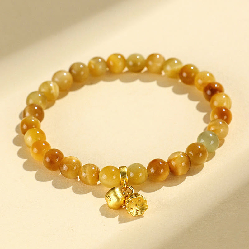 KarmaRipple's Tiger Eye Fu Character Bamboo Koi Fish Lotus Om Mani Padme Hum Protection Bracelet p2