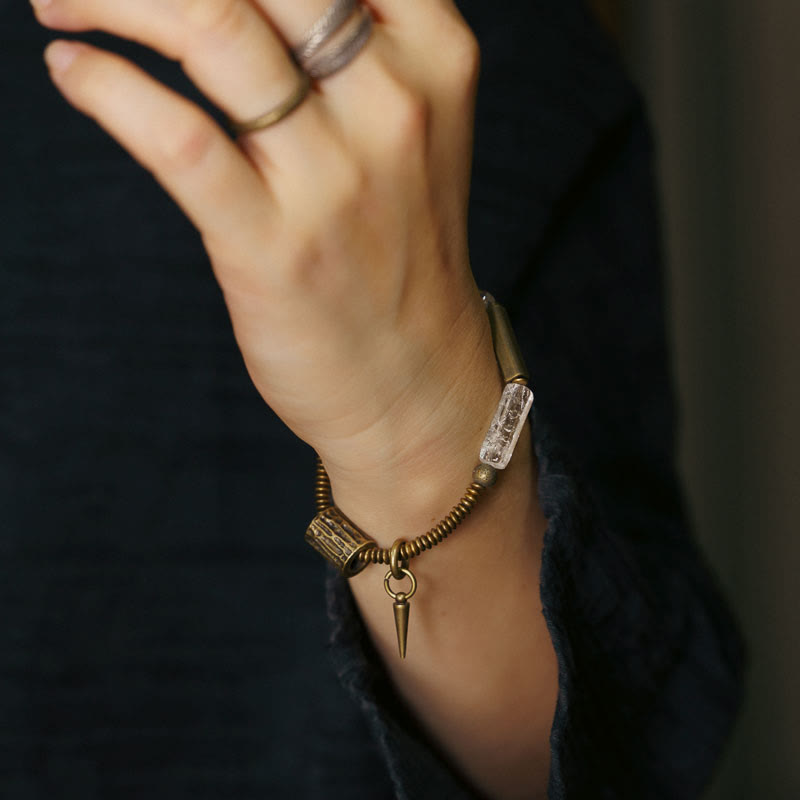 KarmaRipple's Bronze Square Ivory Gemstone Fortune Bracelet p7