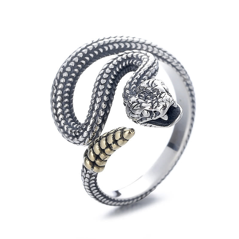 KarmaRipple's 925 Sterling Silver Year Of The Snake Calm Balance Adjustable Ring p5