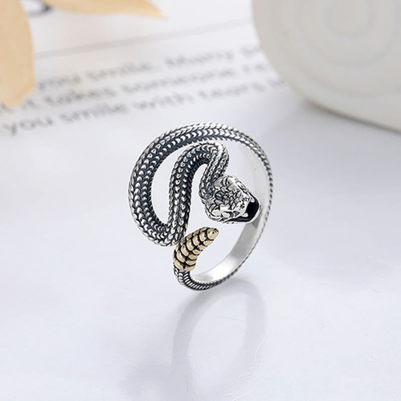 KarmaRipple's 925 Sterling Silver Year Of The Snake Calm Balance Adjustable Ring p2