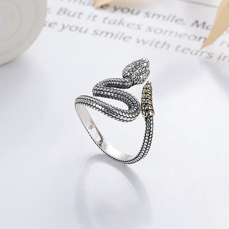 KarmaRipple's 925 Sterling Silver Year Of The Snake Calm Balance Adjustable Ring p12