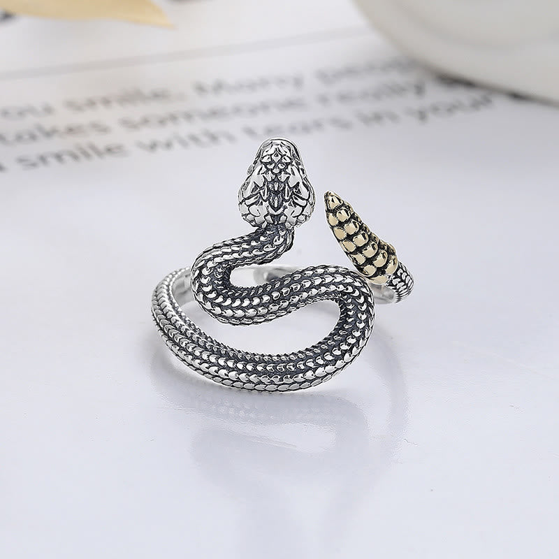 KarmaRipple's 925 Sterling Silver Year Of The Snake Calm Balance Adjustable Ring p3
