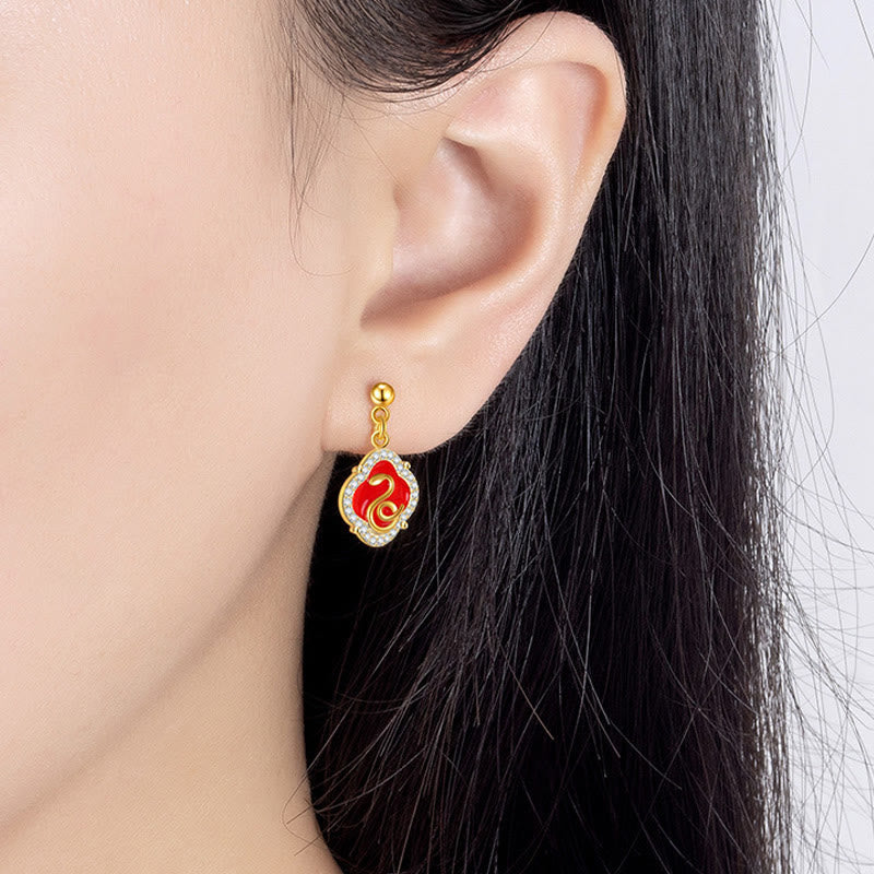 KarmaRipple's 925 Sterling Silver Year Of The Snake Blessing Earrings p3