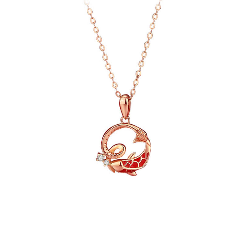 KarmaRipple's 925 Sterling Silver Koi Fish Year Of The Snake Blessing Pendant Necklace p4