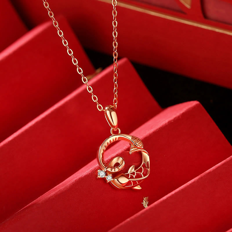 KarmaRipple's 925 Sterling Silver Koi Fish Year Of The Snake Blessing Pendant Necklace p3