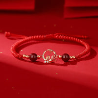 KarmaRipple's 925 Sterling Silver Hetian Jade Cinnabar Koi Fish Year Of Snake Red String Protection Woven Bracelet