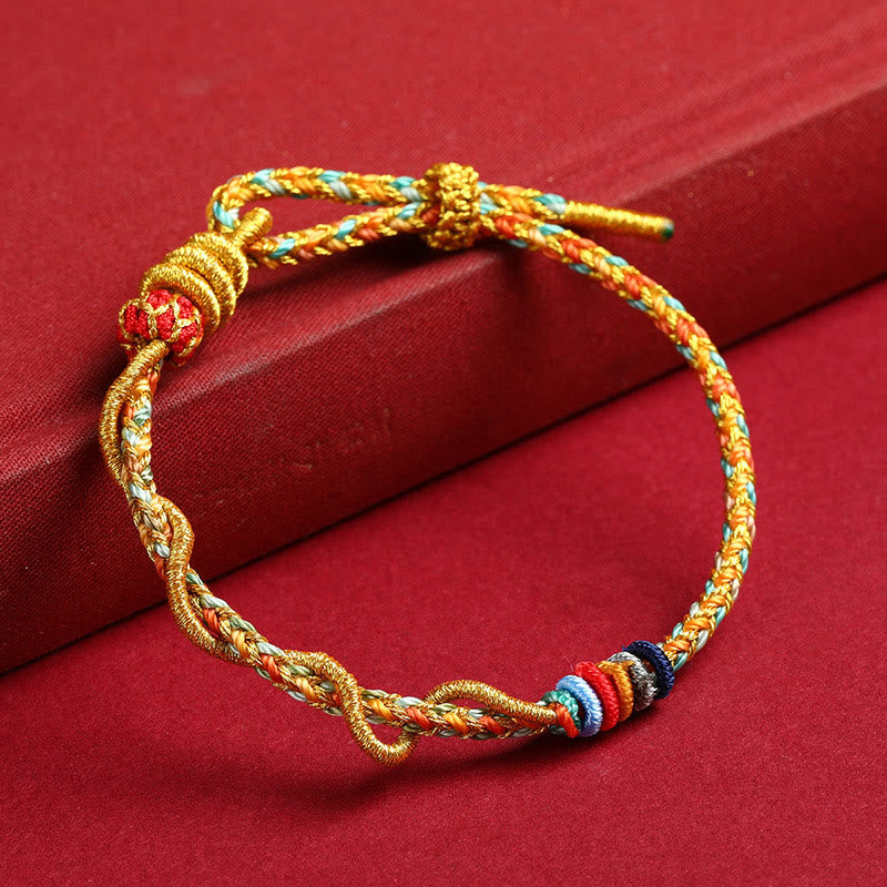 KarmaRipple's Yellow String Year Of The Snake Protection Woven Bracelet p2