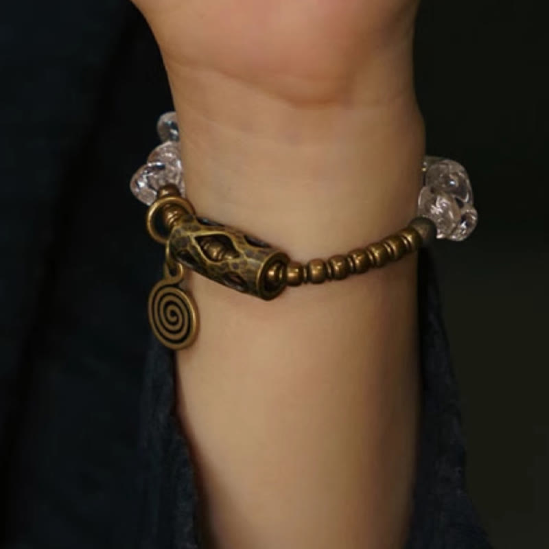 KarmaRipple's Irregular Ivory Gemstone Bronze Clarity Bracelet p11