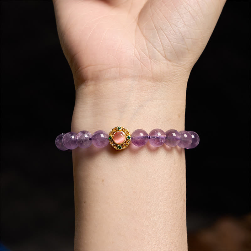 KarmaRipple's Amethyst Peach Blossom Fortune Meditation Bracelet p6