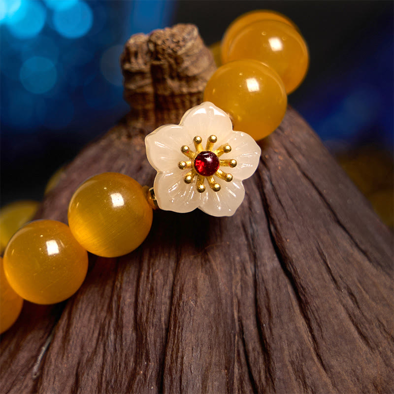 KarmaRipple's Cat's Eye Chrysoberyl Flower Love Bracelet p21