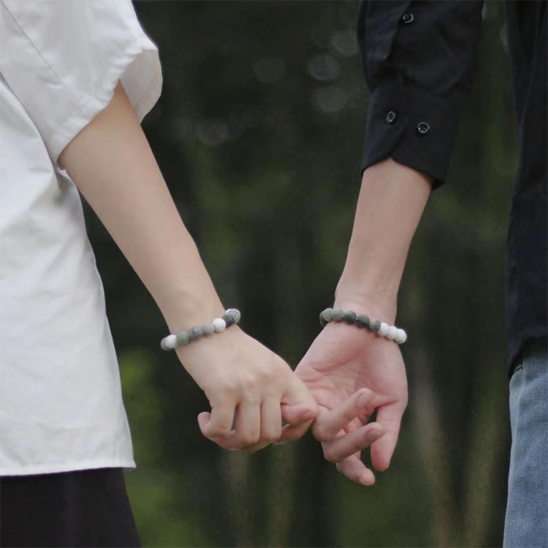 KarmaRipple's Ivory Turquoise Picasso Jasper Green Calcite Blessing Bracelet p7