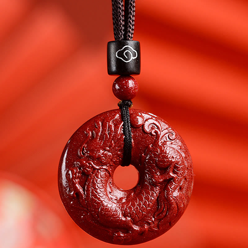 KarmaRipple's Chinese Zodiac Cinnabar Peace Buckle Calm Pendant Necklace p12