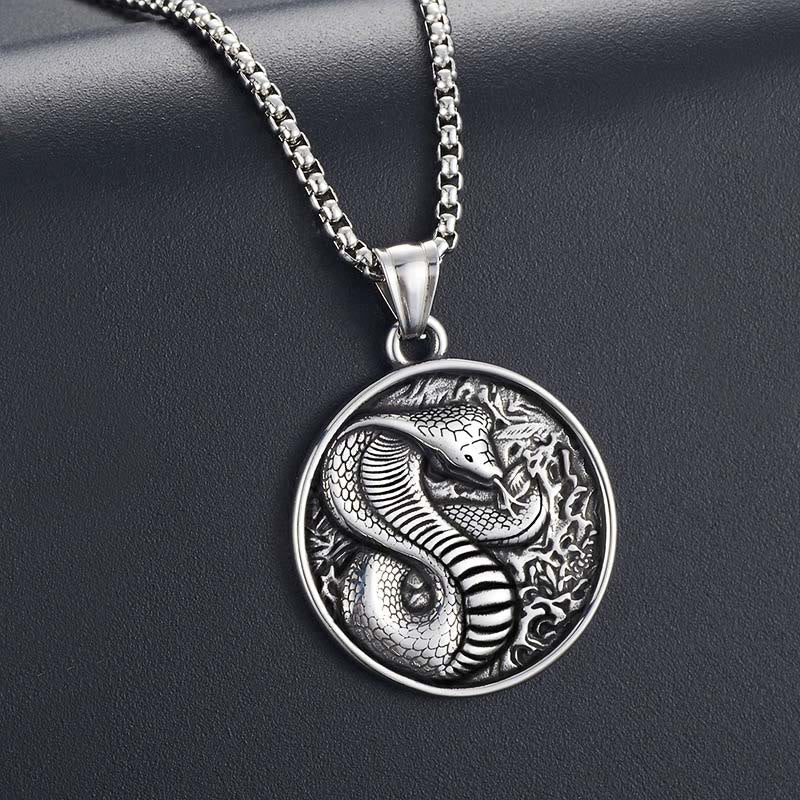 KarmaRipple's Titanium Steel Year Of The Snake Balance Pendant Necklace p2