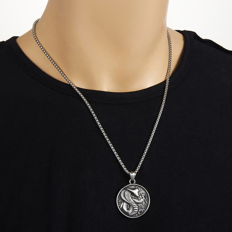KarmaRipple's Titanium Steel Year Of The Snake Balance Pendant Necklace p5