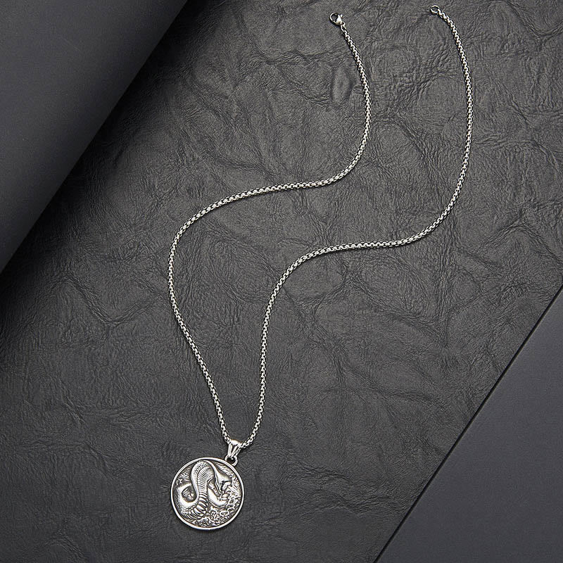 KarmaRipple's Titanium Steel Year Of The Snake Balance Pendant Necklace p4